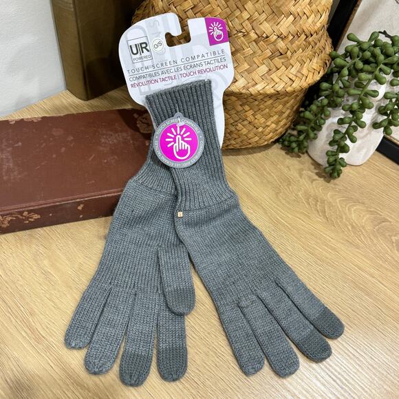 U|R Touchscreen Gloves NWT Grey Acrylic Wool Blend One Size - Picture 1 of 5